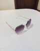 Rimless Trimmed Round Sunglasses Rimless Trimmed Round Sunglasses